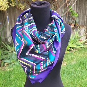 Adrienne Landau Multicolor Silk Scarf